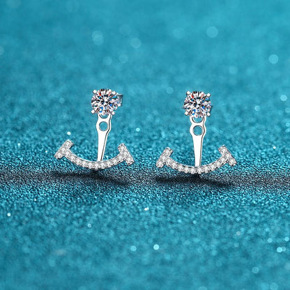 Smile Shaped Moissanite Earrings 0.2ct