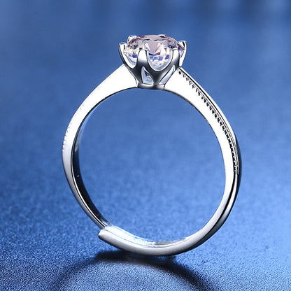 S925 Silver 1.0ct Moissanite Ring