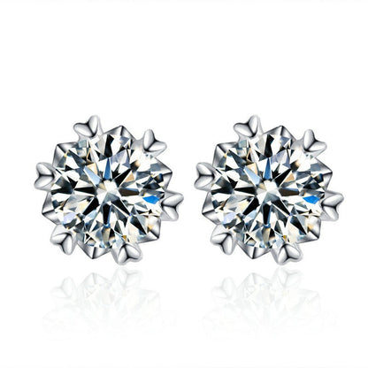 Love Snowflake Moissanite Stud Earrings 0.5ct