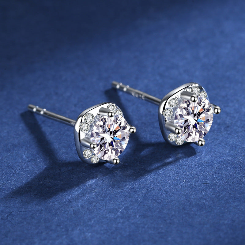 0.5ct Square Moissanite Stud Earrings