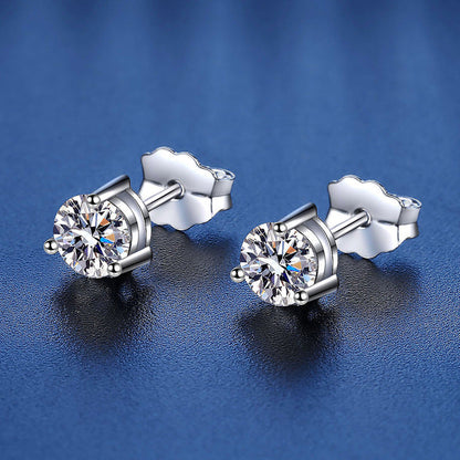 Three Claw Moissanite Earrings 0.5ct