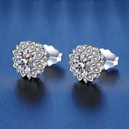 Sunflower Moissanite Stud Earrings 0.5ct