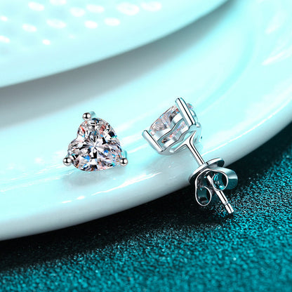 Simple Heart 1.0ct Moissanite Earrings