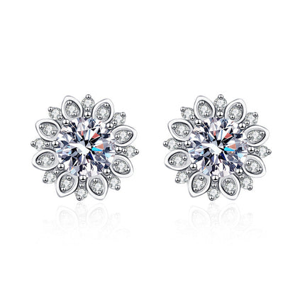 Sunflower Moissanite Stud Earrings 0.5ct