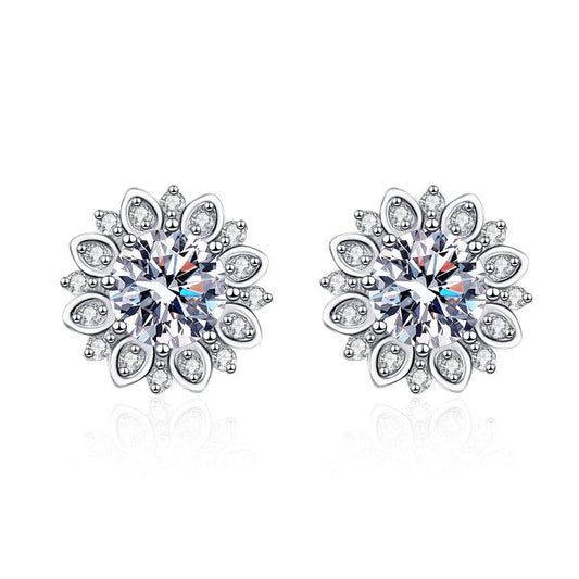 Sunflower Moissanite Stud Earrings 0.5ct