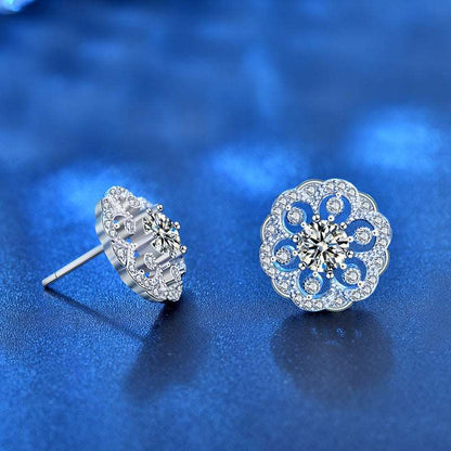 Flower Moissanite Stud Earrings 0.5ct