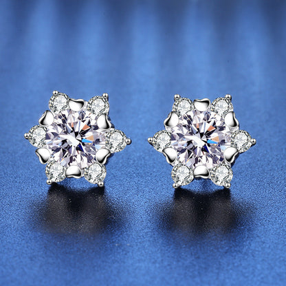 Snowflake Moissanite Earrings 1.0ct