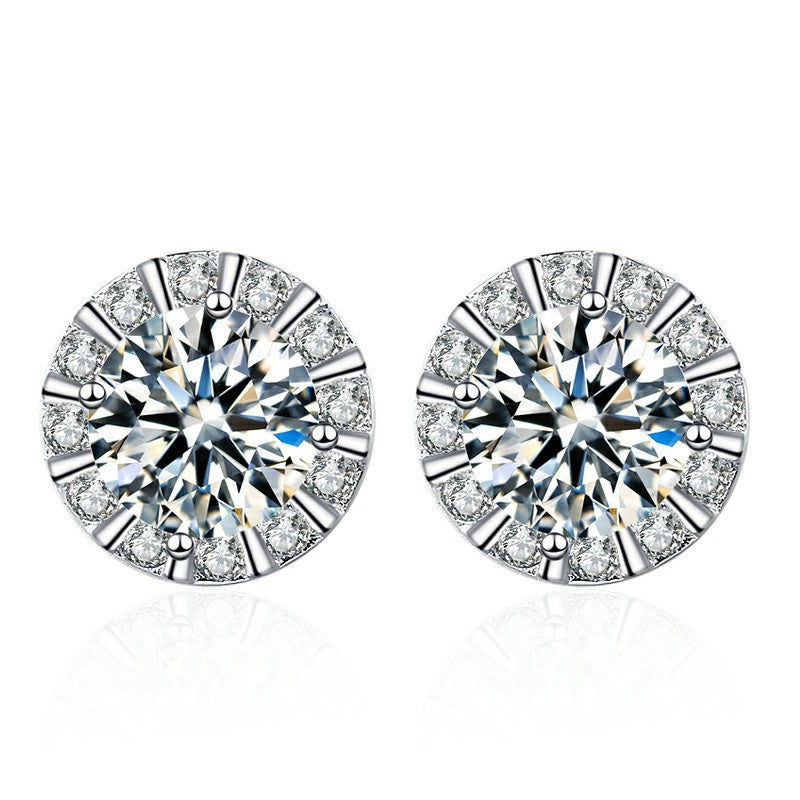 Round Moissanite Stud Earrings 0.5ct