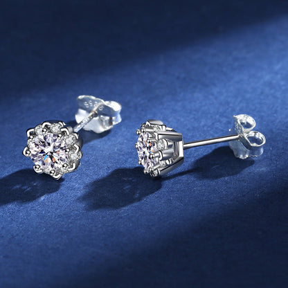 Flower Moissanite Earrings 0.5ct