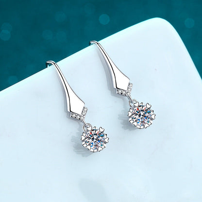 V-shaped 1.0ct Moissanite Earrings