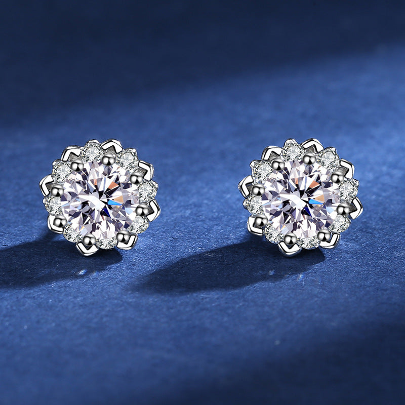 Flower Moissanite Earrings 0.5ct