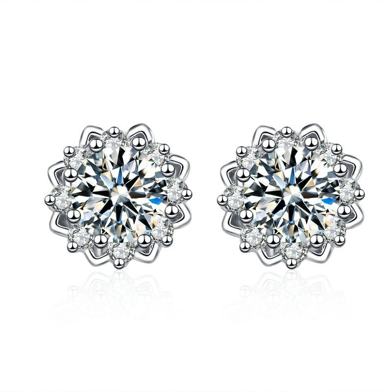 Flower Moissanite Earrings 0.5ct