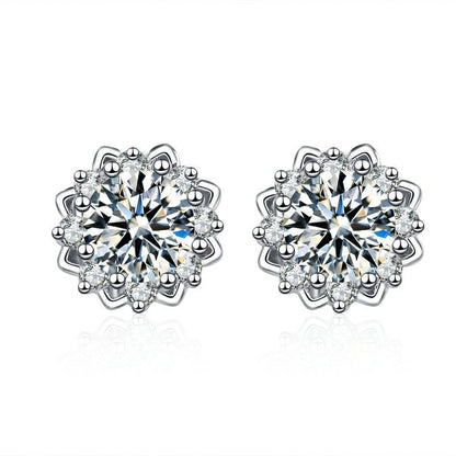 Flower Moissanite Earrings 0.5ct