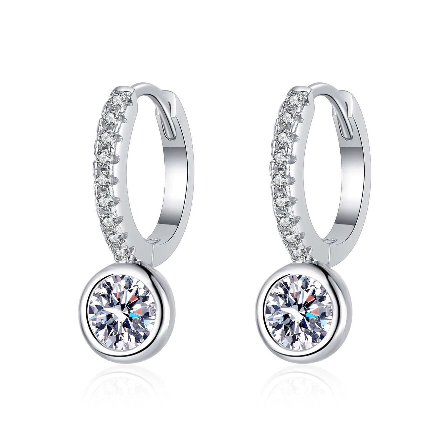 Compact Moissanite Earrings 1.0ct