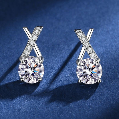 Monogram X Moissanite Stud Earrings 0.5ct