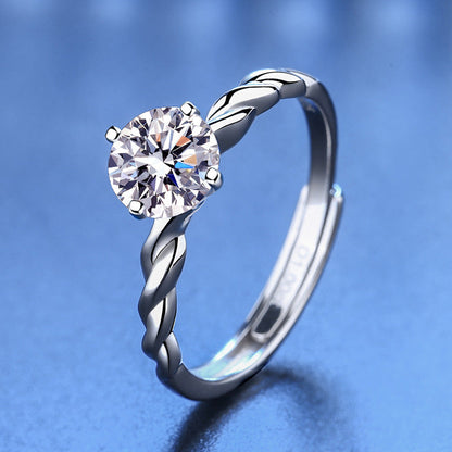 Twisted Heart Arrow Moissanite Ring, 1.0ct