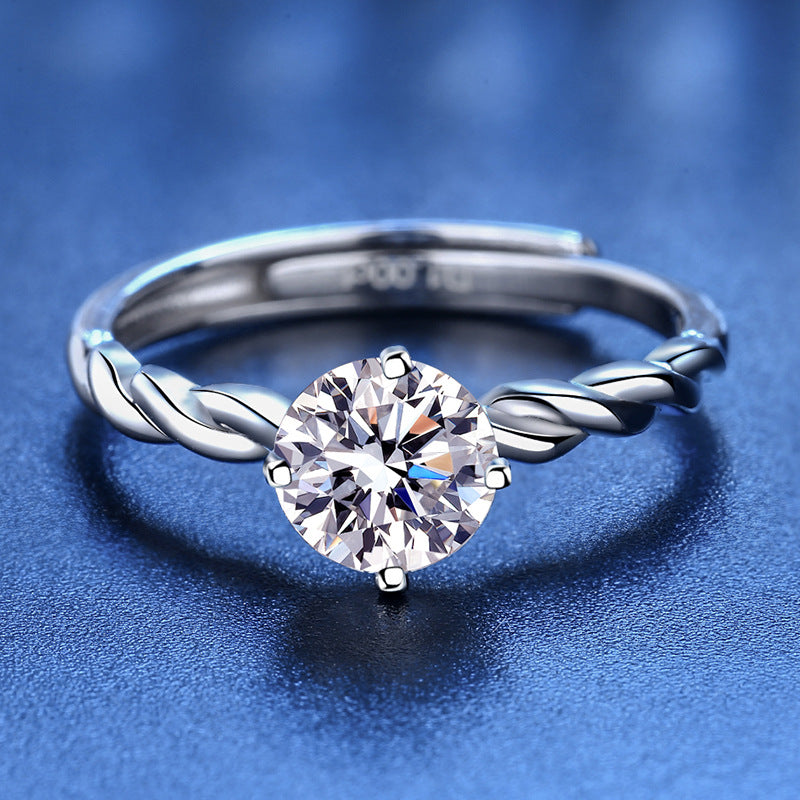 Twisted Heart Arrow Moissanite Ring, 1.0ct