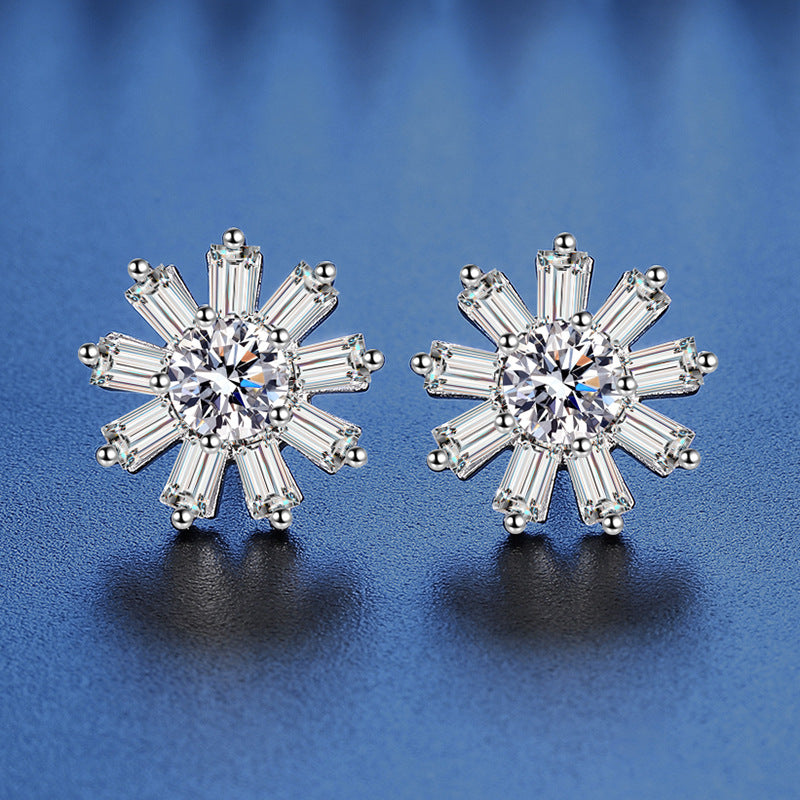 Sunflower Moissanite Stud Earrings 20.5ct