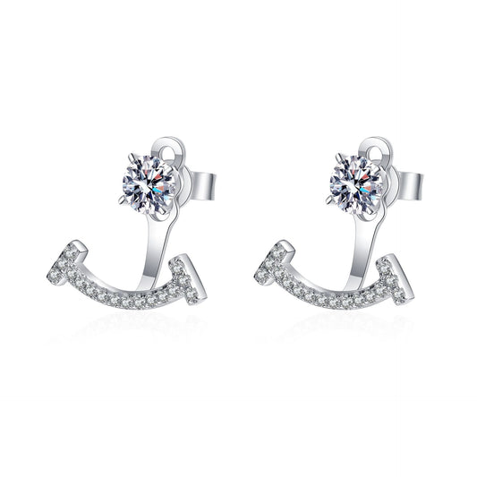 Smile Shaped Moissanite Earrings 0.2ct