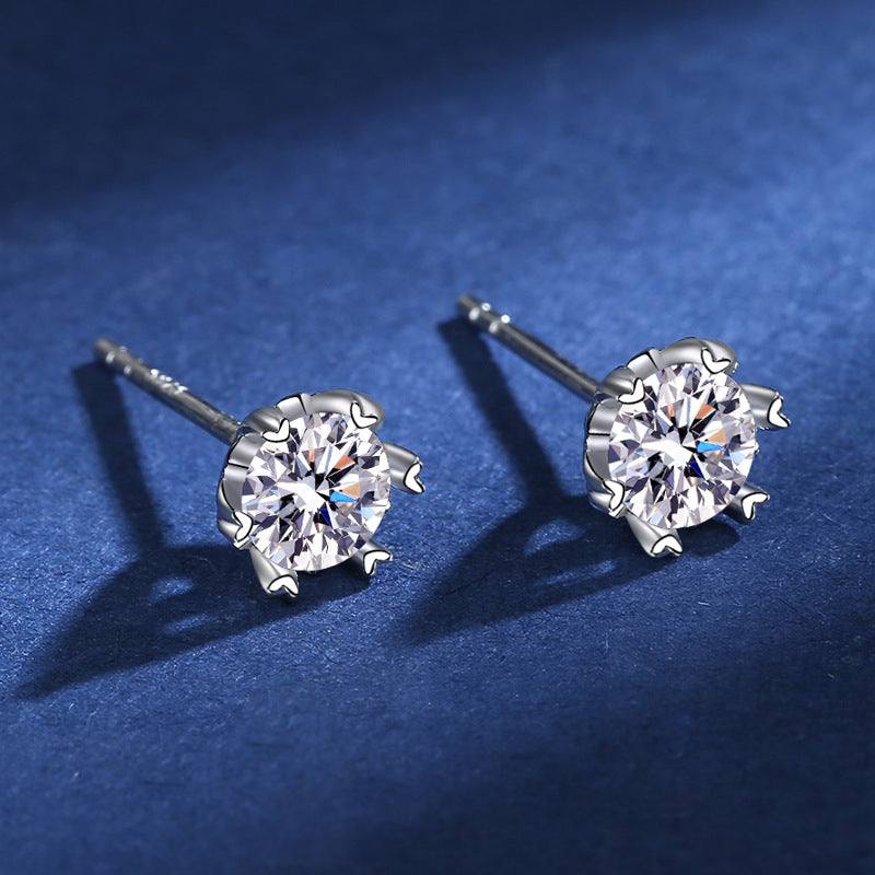 Love Snowflake Moissanite Stud Earrings 0.5ct