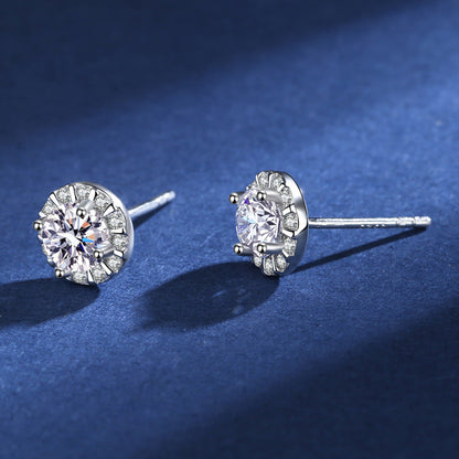 Round Moissanite Stud Earrings 0.5ct