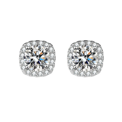 Square Moissanite Stud Earrings 0.5ct