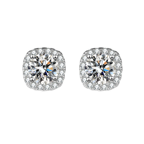 Square Moissanite Stud Earrings 0.5ct