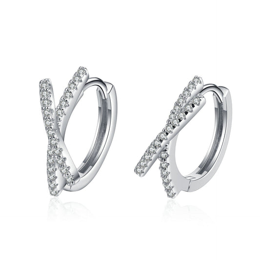 Letter X Moissanite Huggie Earrings