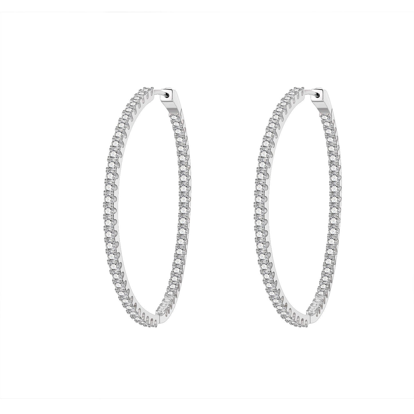 Hoop Inside Out Moissanite Earrings