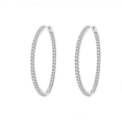 Hoop Inside Out Moissanite Earrings