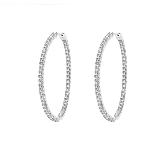 Hoop Inside Out Moissanite Earrings