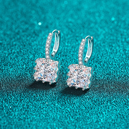 Square Diamond Moissanite Earrings 1.0ct