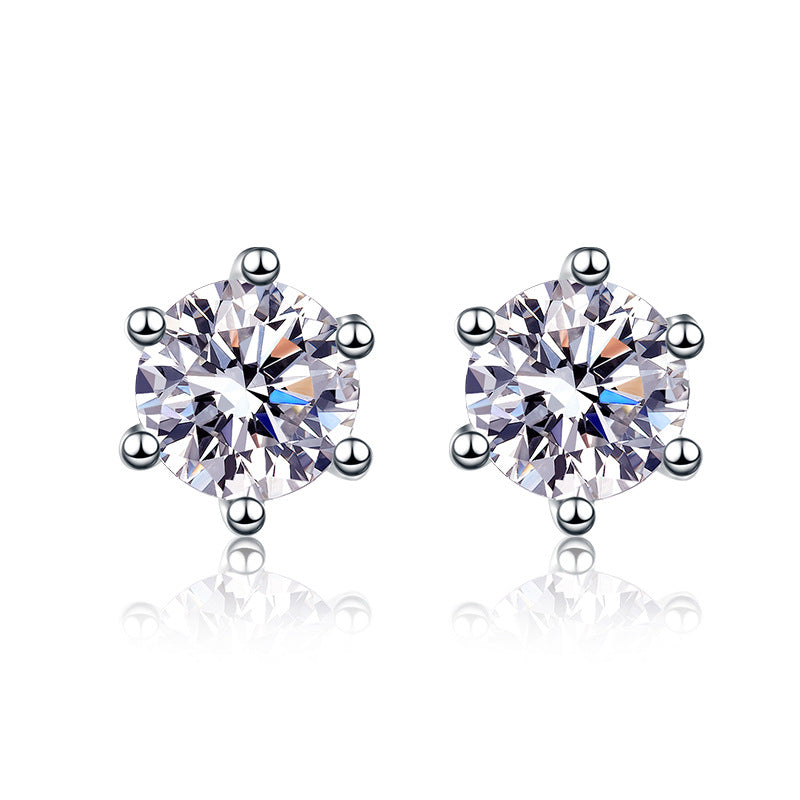 Six Claw Moissanite Earrings 0.5ct