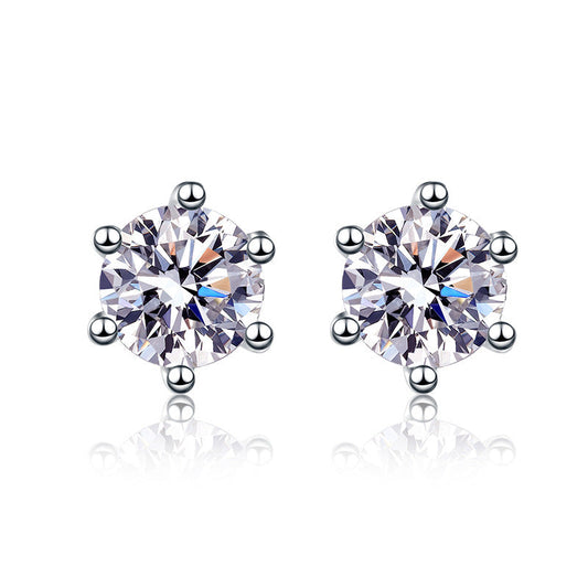 Six Claw Moissanite Earrings 0.5ct