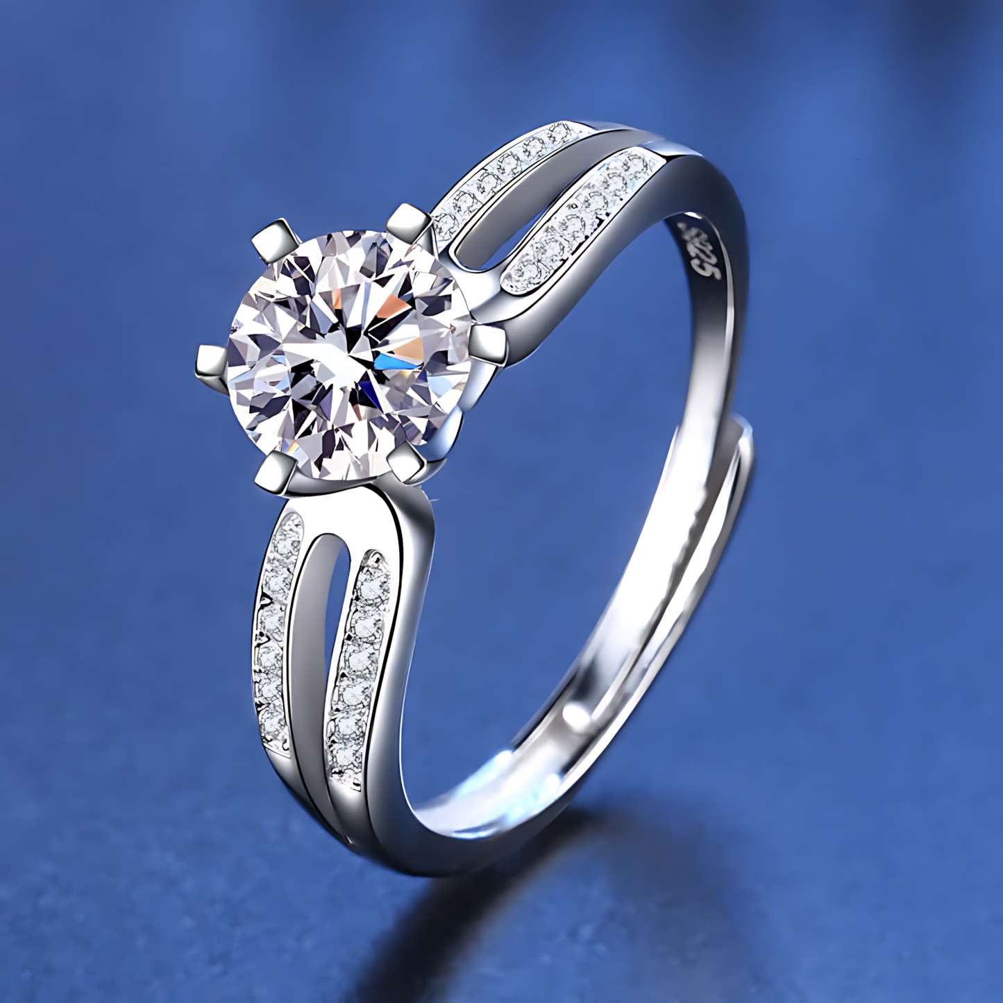 Double Row Moissanite Ring 1.0ct