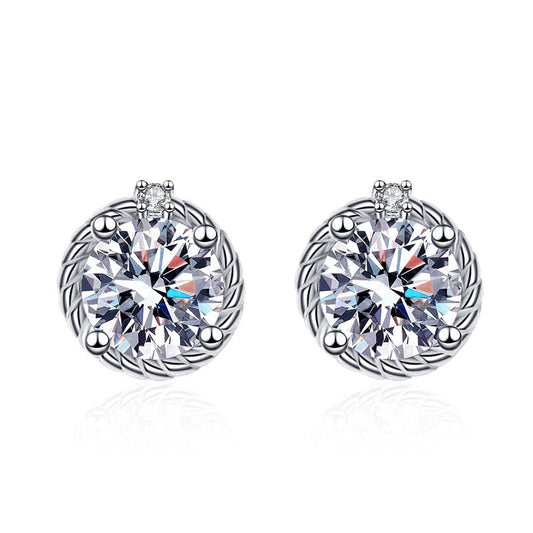 Wind and Fire Wheel Moissanite Stud Earrings 0.5ct