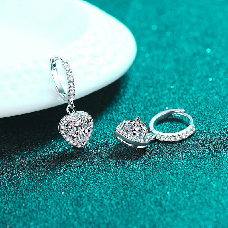 Heart Shaped Wrap Moissanite Earrings 2.0ct