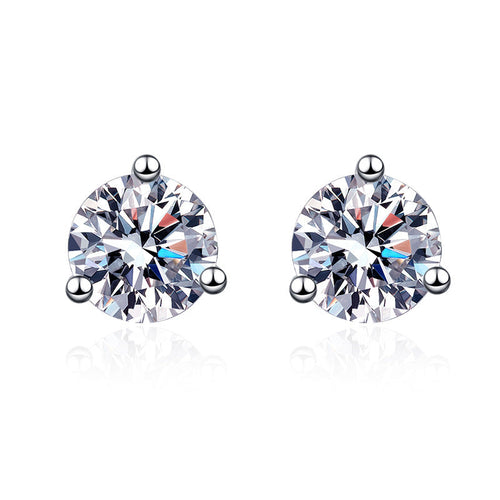 Three Claw Moissanite Earrings 0.5ct