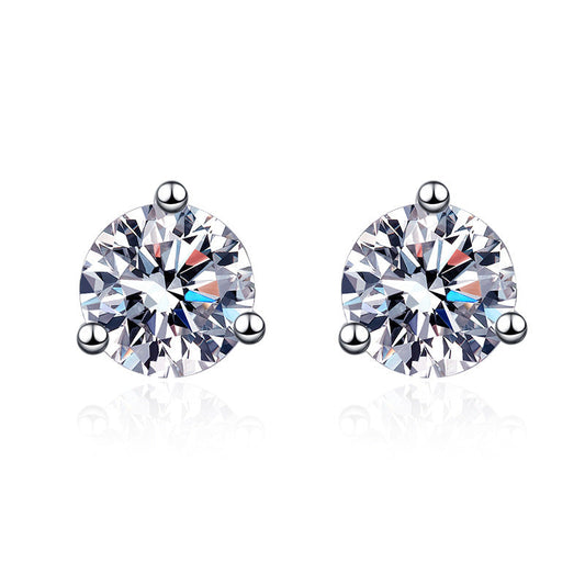 Three Claw Moissanite Earrings 0.5ct