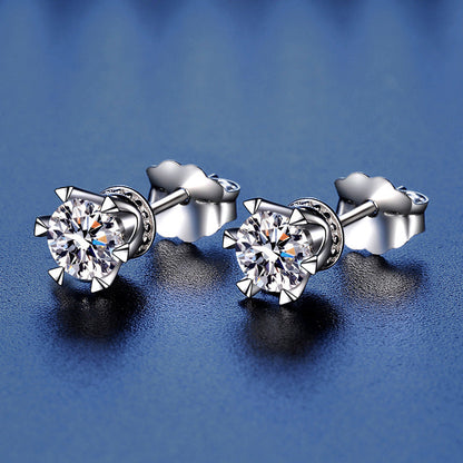 Six Claw Moissanite Stud Earrings 0.5ct