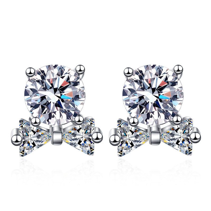 Six Claw Bow Moissanite Earrings 0.5ct