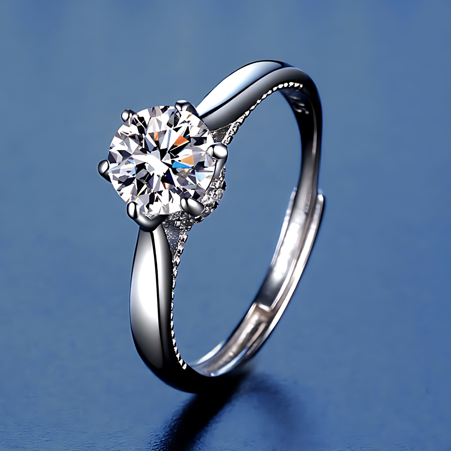 Round Moissanite Diamond Ring 1.0ct