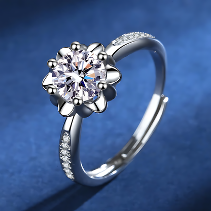 Plum Flower Moissanite Ring 1.0ct