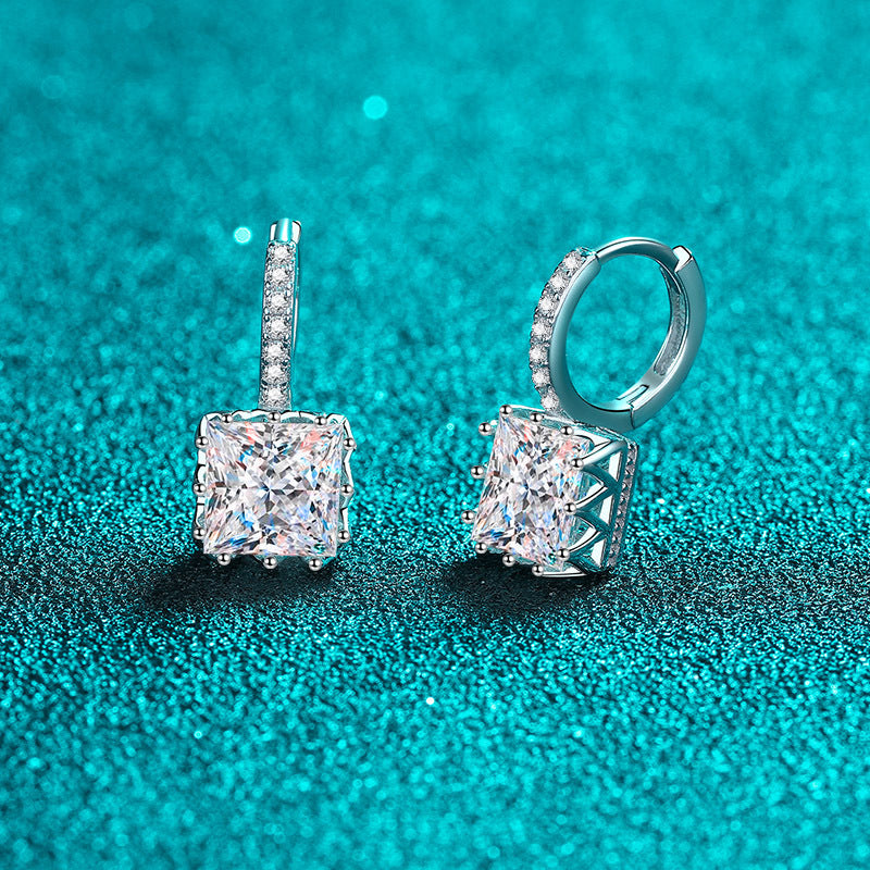 Square Diamond Moissanite Earrings 1.0ct