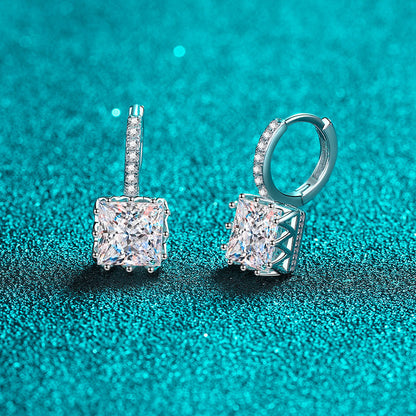 Square Diamond Moissanite Earrings 1.0ct