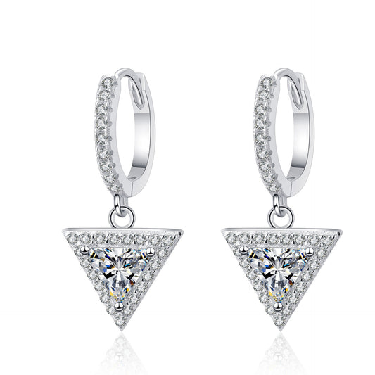 Triangle Moissanite Earrings 1.0ct