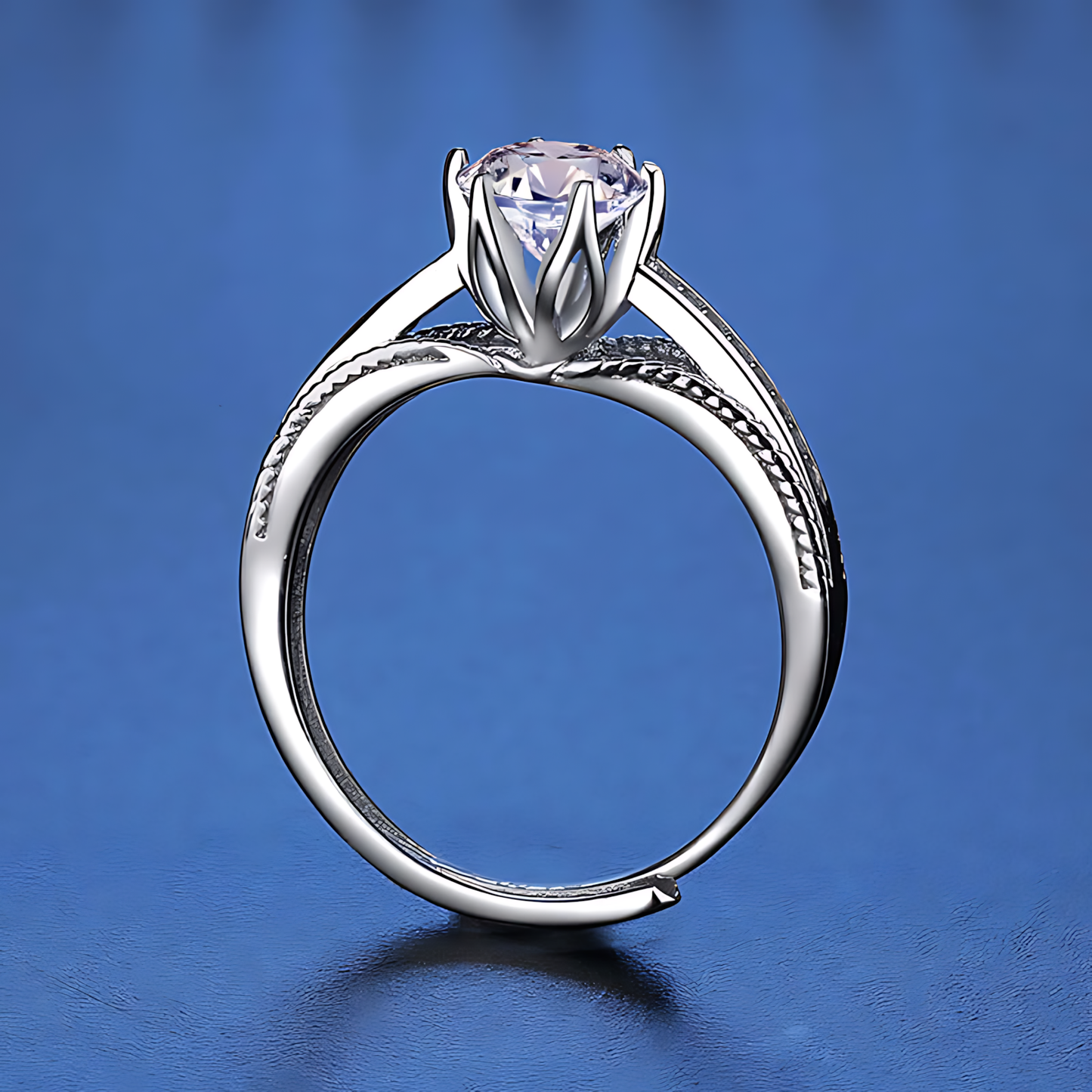 Crown 1.0ct Moissanite Ring