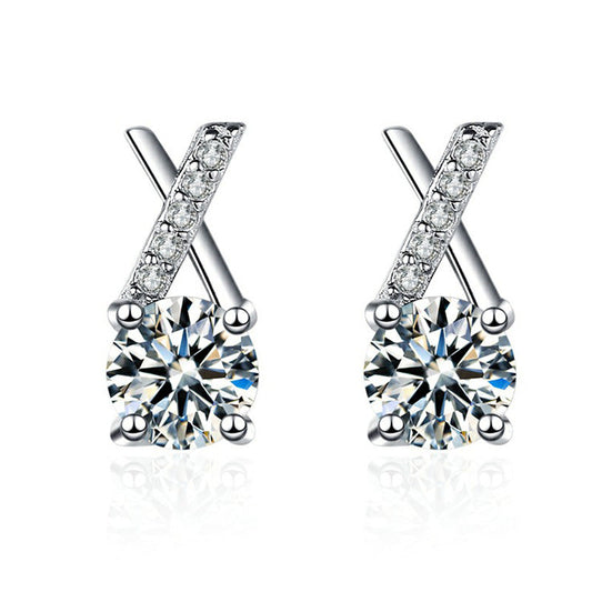 Monogram X Moissanite Stud Earrings 0.5ct