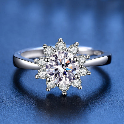 Sunflower Moissanite Diamond Ring 1.0ct