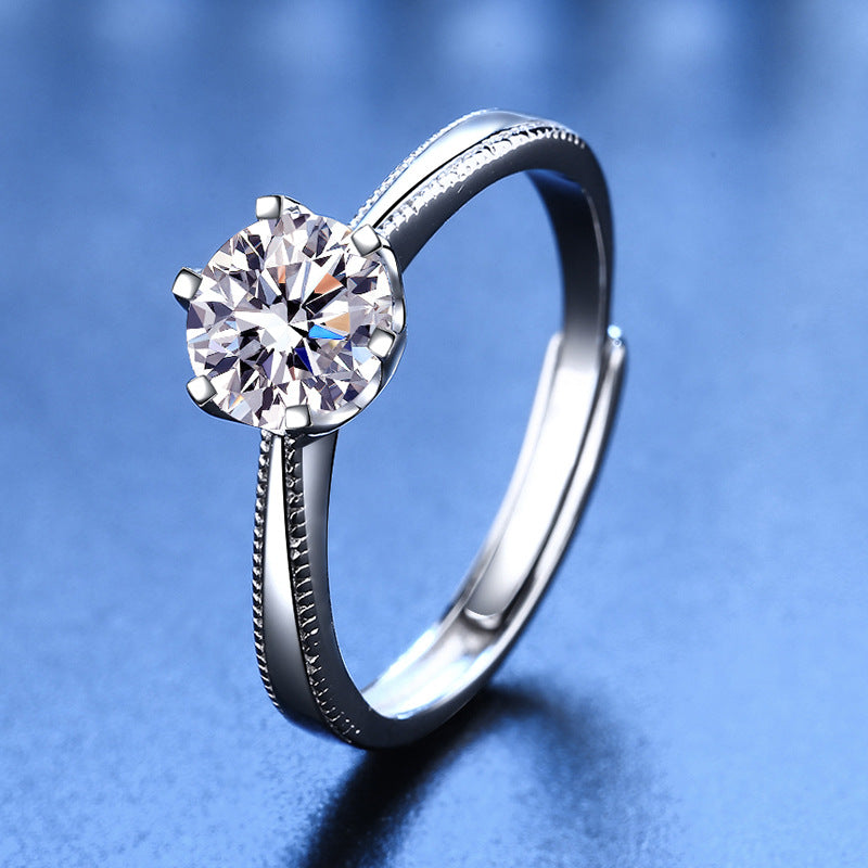 S925 Silver 1.0ct Moissanite Ring